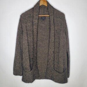 Mary Made In Itay Womens Brown Alpaca Wool Blend Open Cardigan Size L Pockets